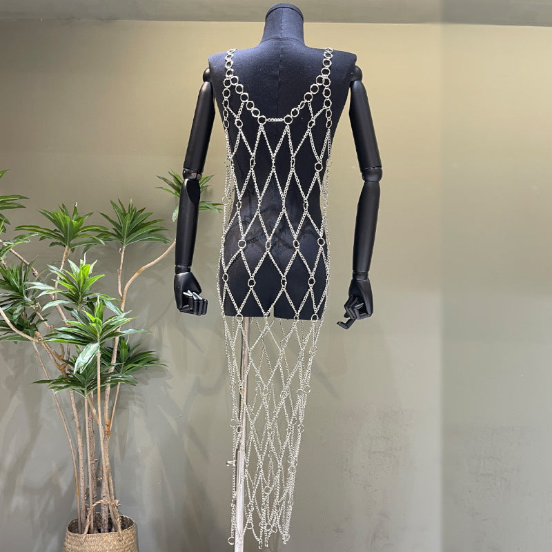 Fashion Chain Strap Body Chains Outer Wear Overclothes Handmade Nightclub Dress