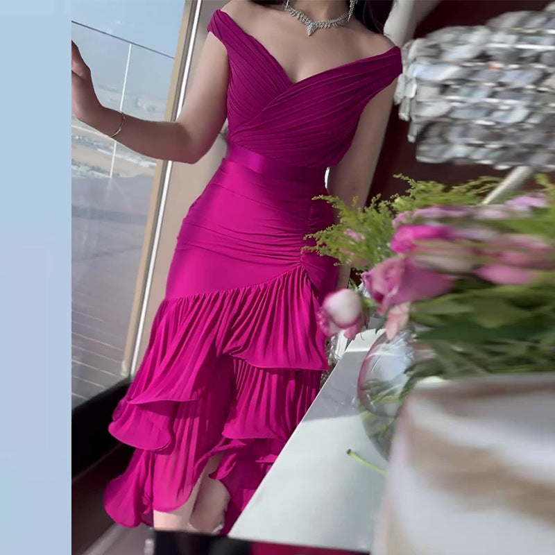 Women's Style Solid Color High Waist Slim Dresses