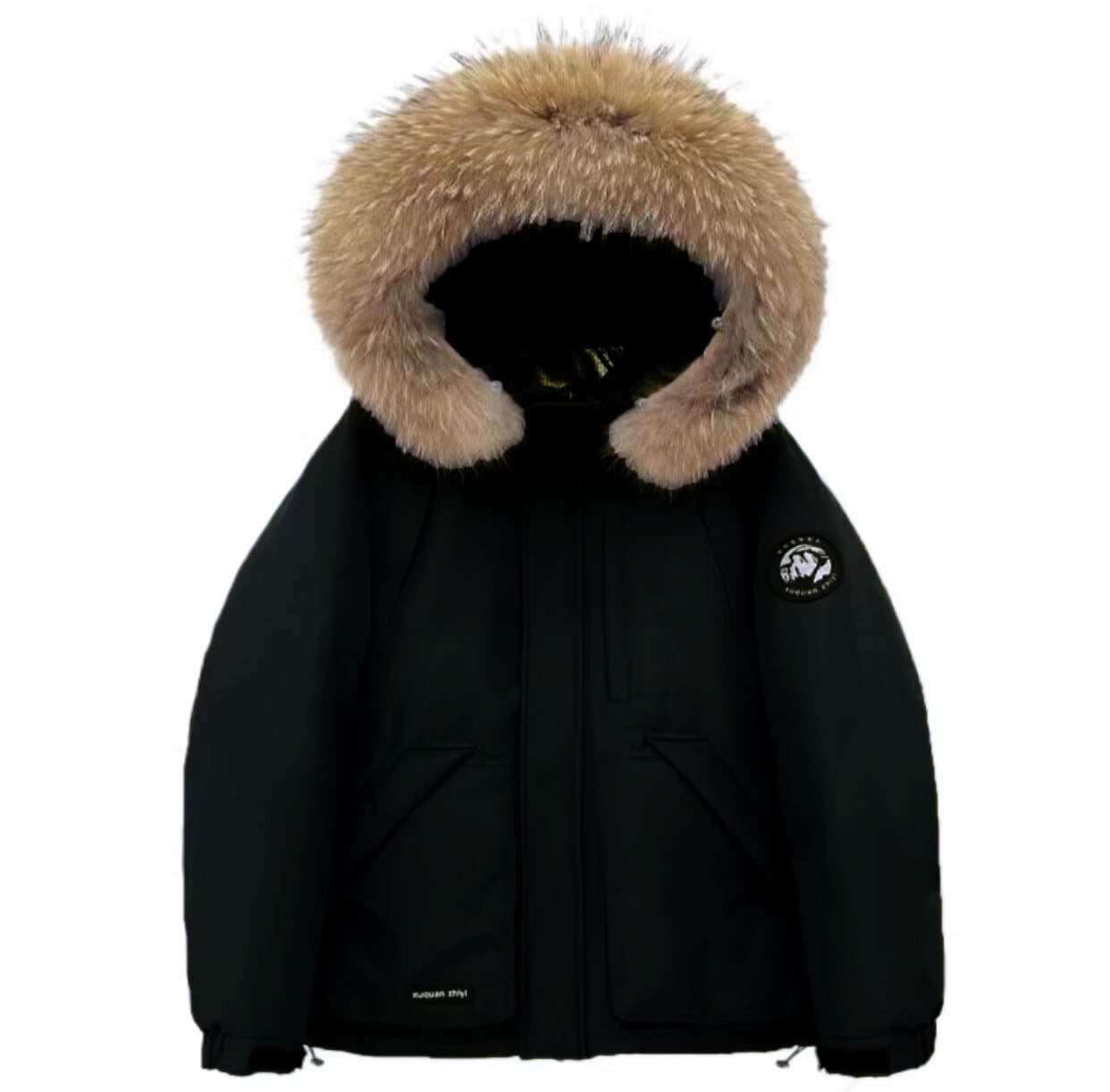 Women's Master's Large Fur Collar Labeling Parka Thickened Coats