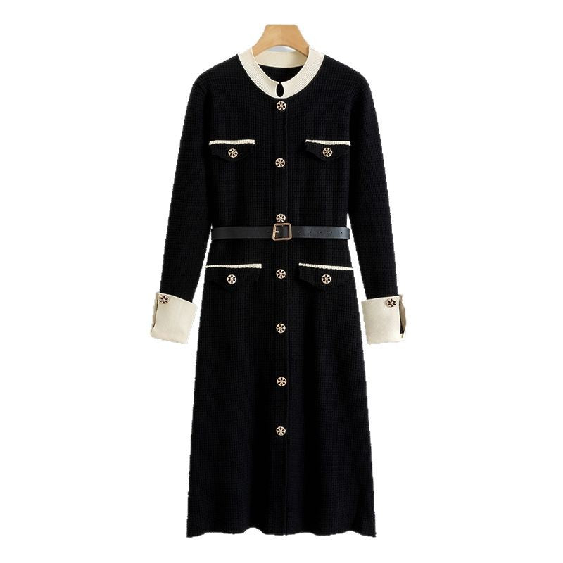 Women's Spring A- Line Bottoming Fashionable Elegant Knitted Dress