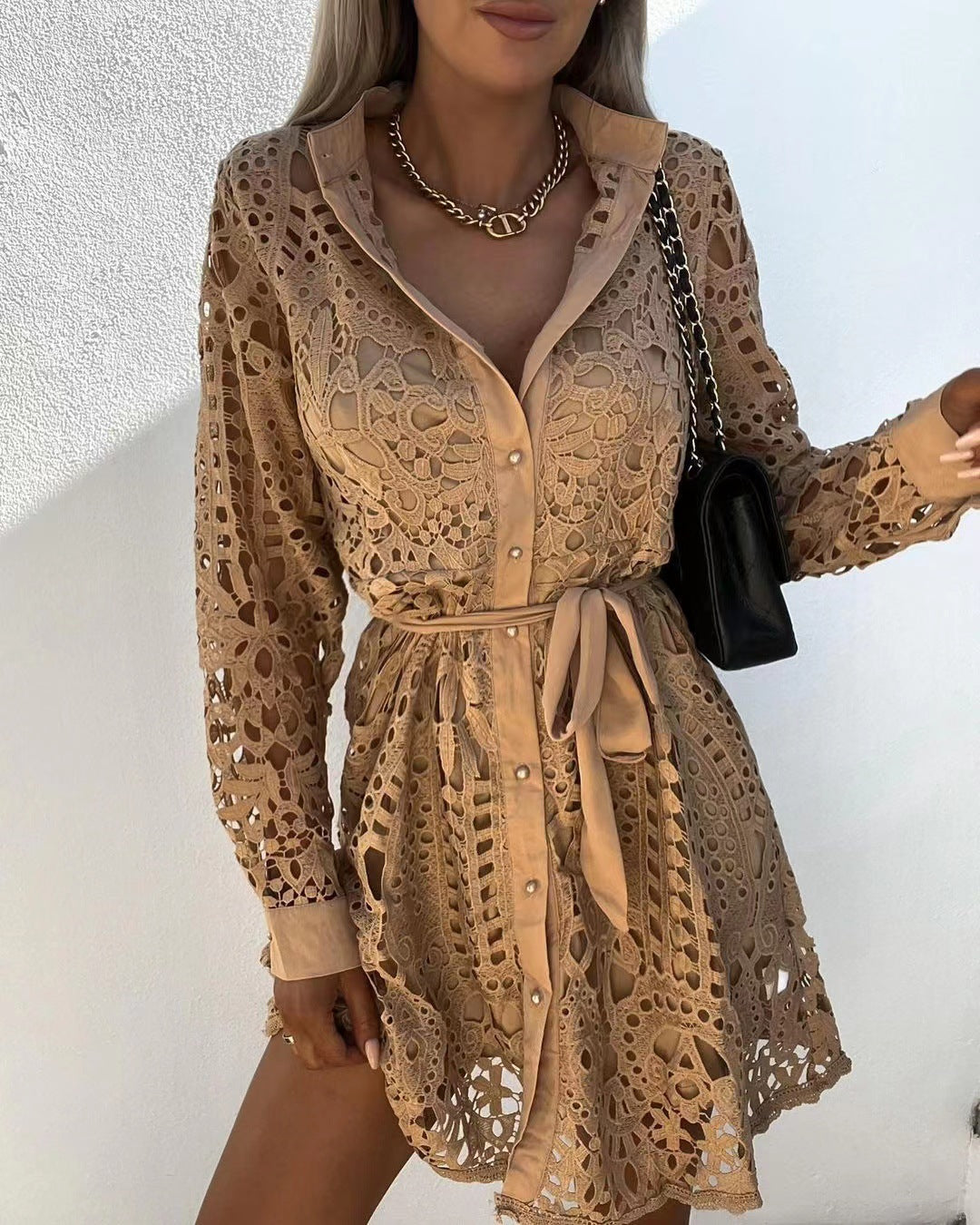 Women's Fashionable Elegant Lace Mini Dress For Dresses