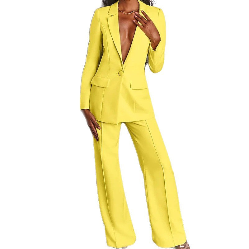 Pretty Elegant Women's Business Long-sleeved Trousers Fashion Casual Suit
