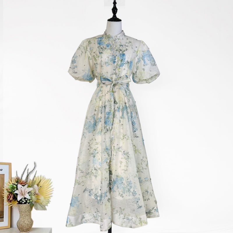 Women's Elegant Lantern Sleeve Single-breasted High Quality Shorts