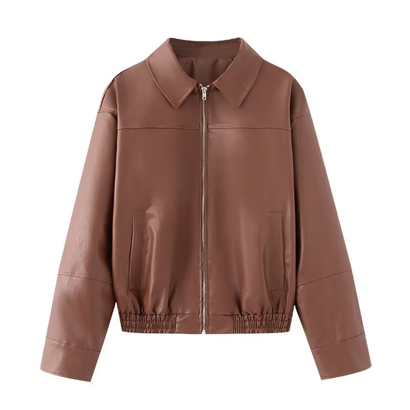 Women's Elegant Pretty Faux Leather Bomber Jackets
