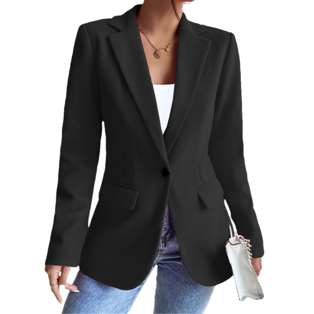 Women's Woolen Slim Elegant Commuting Wear Coats