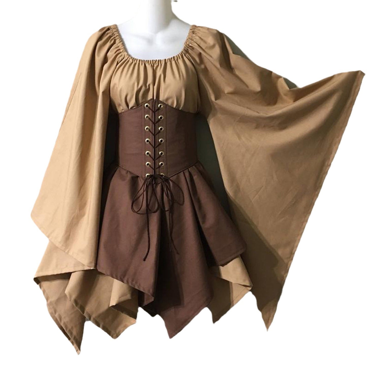 Medieval Renaissance Retro Trumpet Sleeve Long Dress