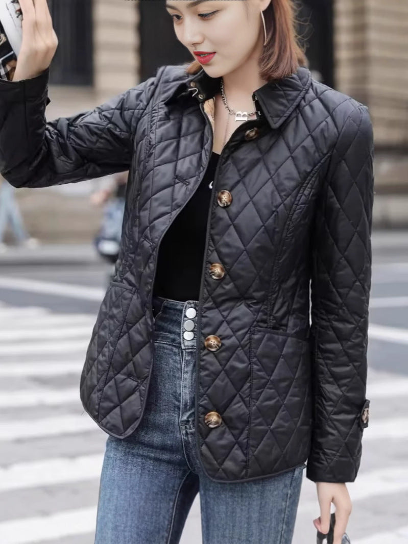 Women's Popular Lapel Single Breasted Thermal Spinning Coats