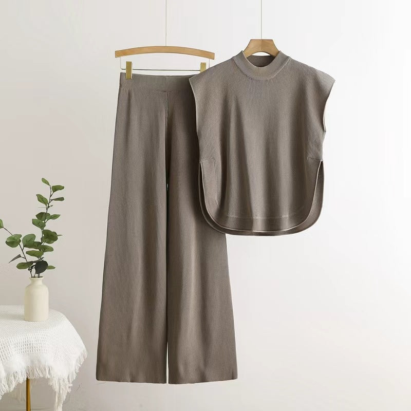 Women's Style Fashion Loose Crew Neck Split Suits