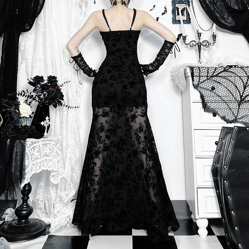 Fall Lace Temperament Suspender Dress Asian Dresses