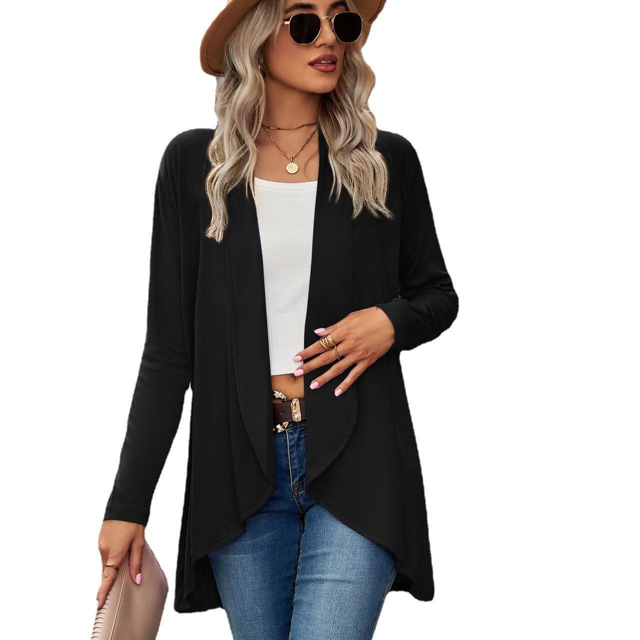 Women's Long Sleeve Solid Color Loose Knitting Cardigans