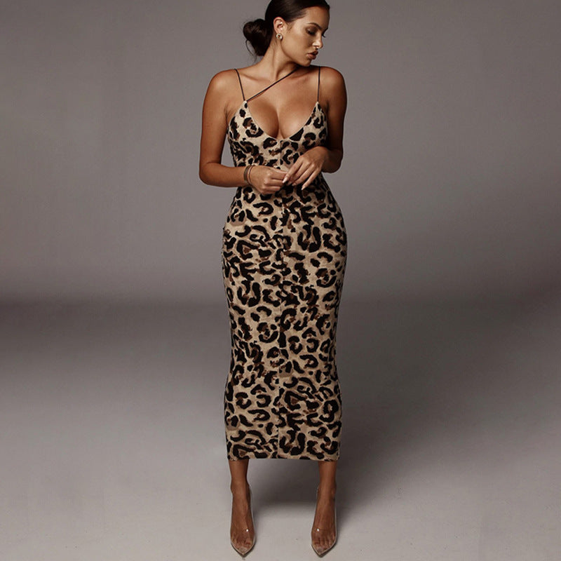 Women's Summer Spaghetti Straps Sleeveless Fashionable Sexy Dress