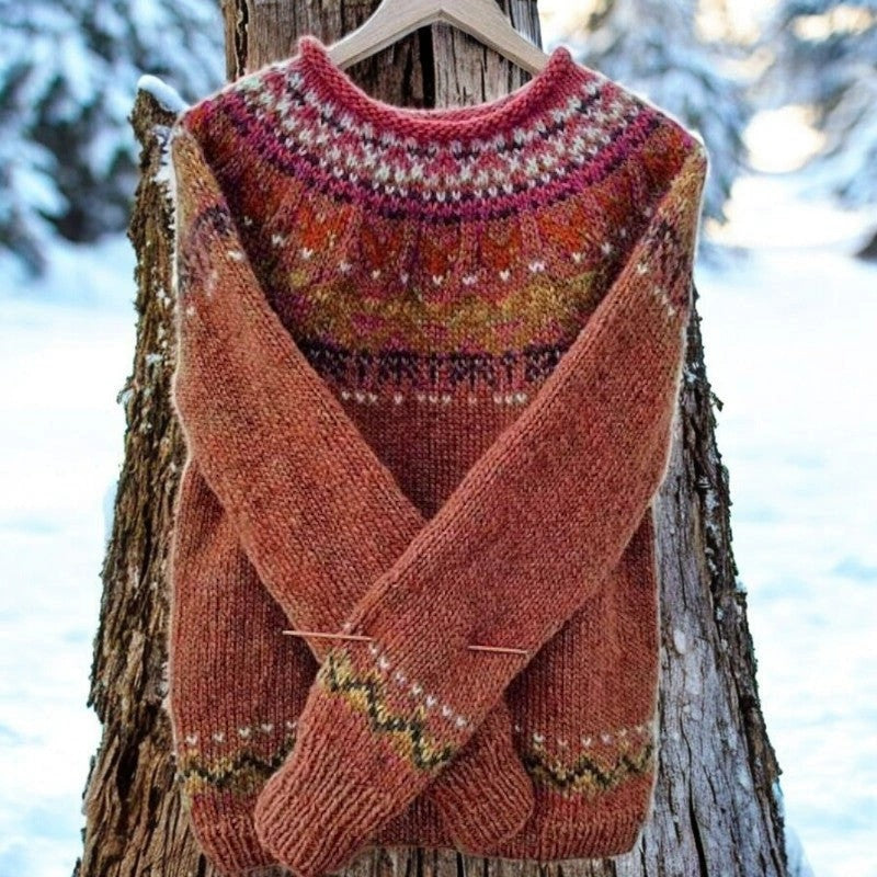 Women's Round Neck Multicolor Loose Fashion Pullover Sweaters
