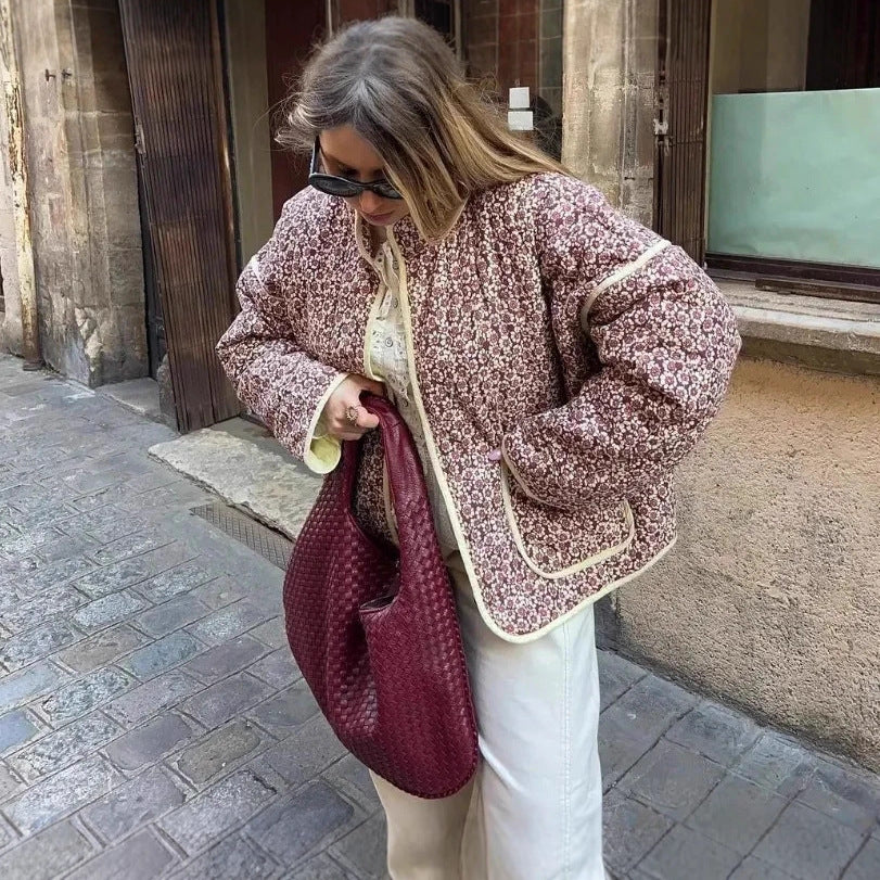 Women's Unique Loose Fashion Printed Quilted Coats