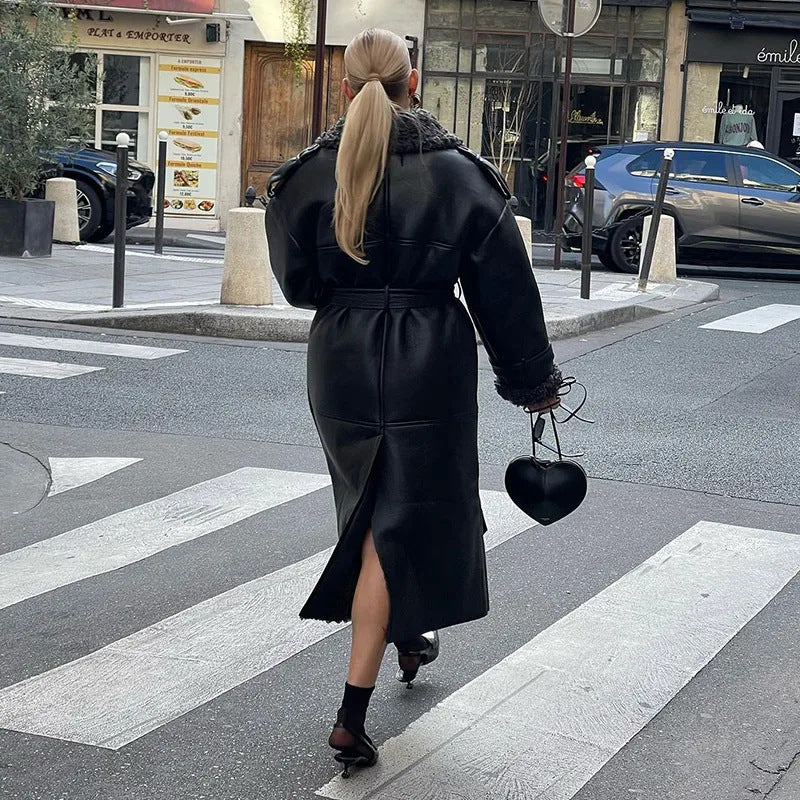 Women's Trench Elegant Long Lapel Sleeve Belt Coats