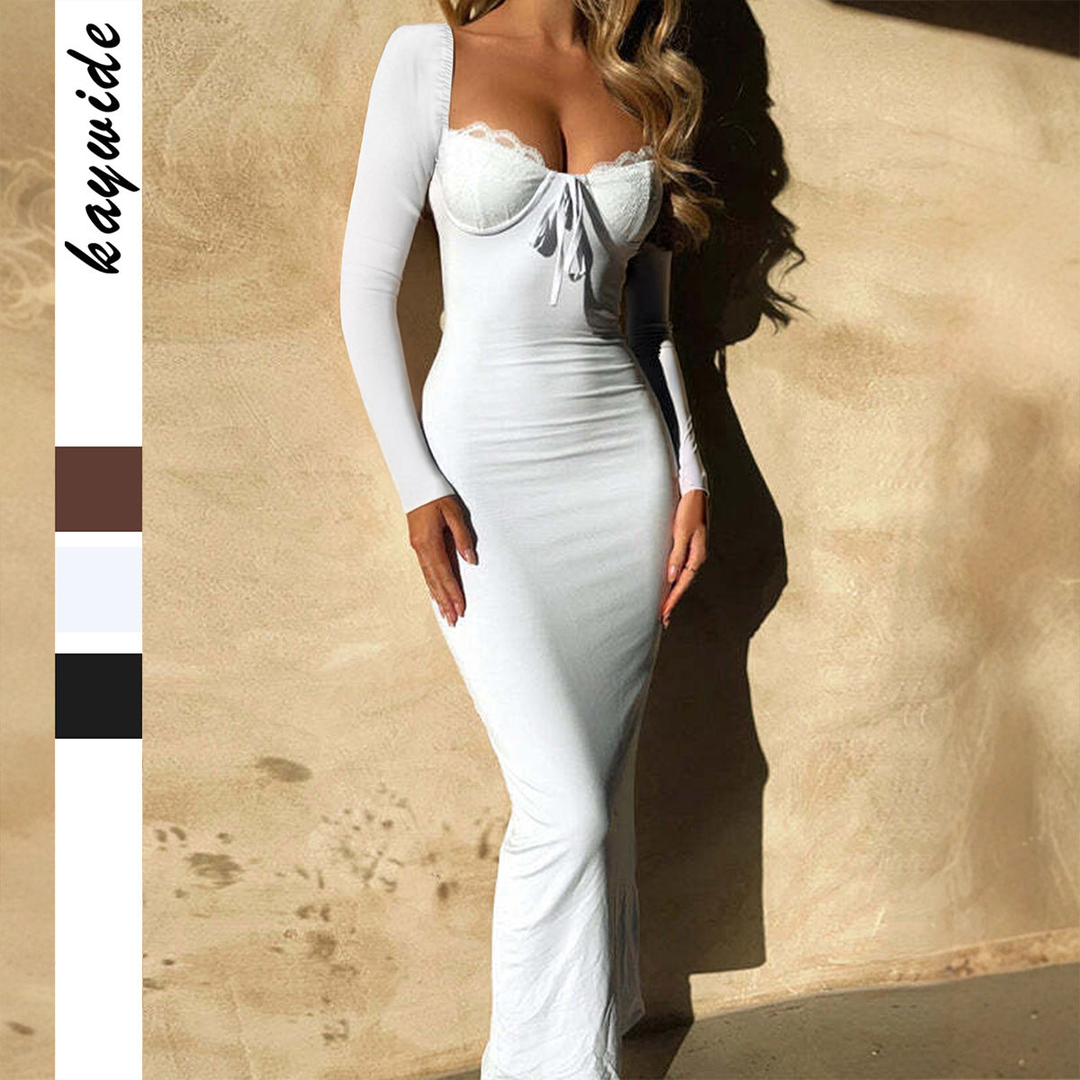 Women's Elegant Style Long Sleeve Narrow Maxi Dress