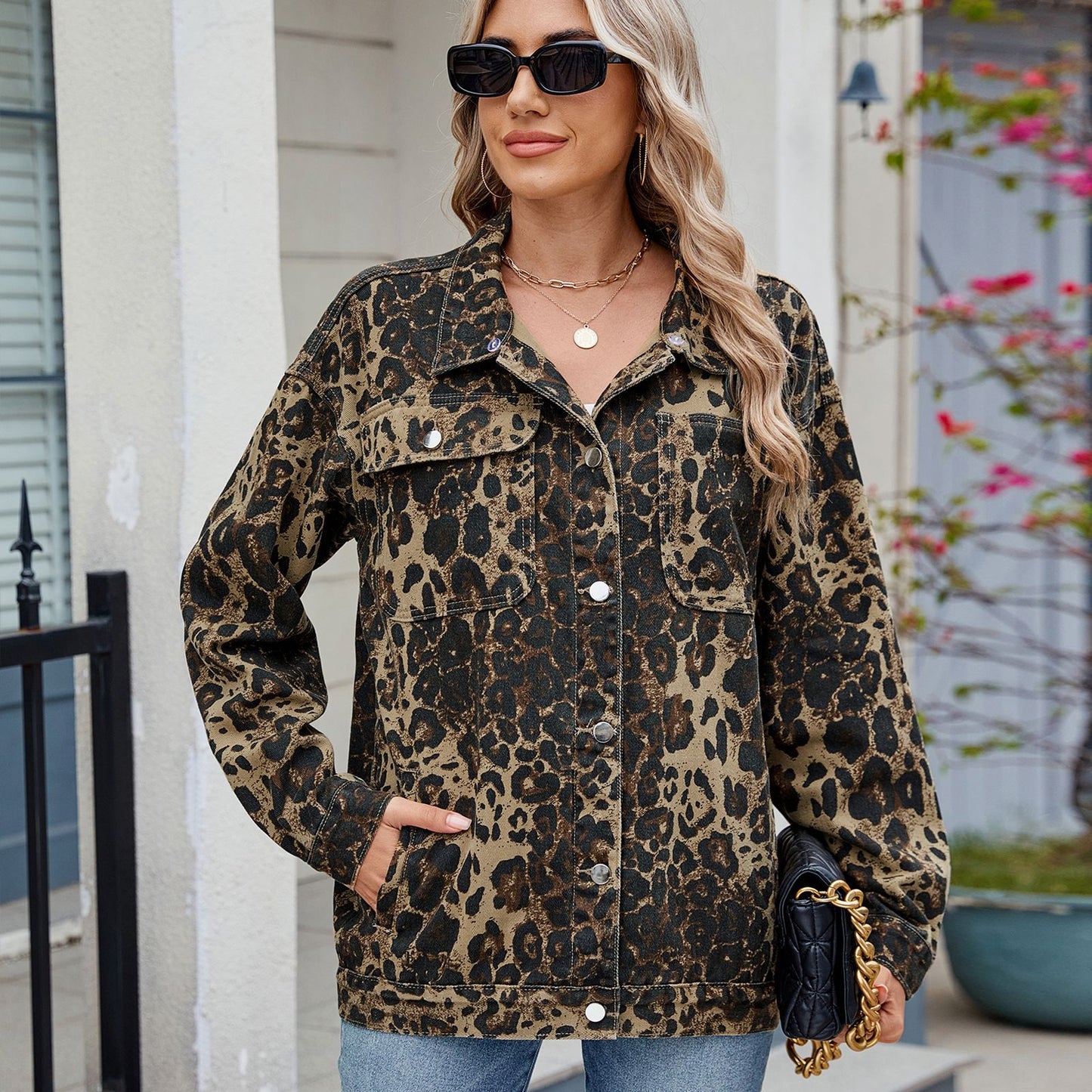 Women's Slouchy Creative Retro Washed Denim Jackets