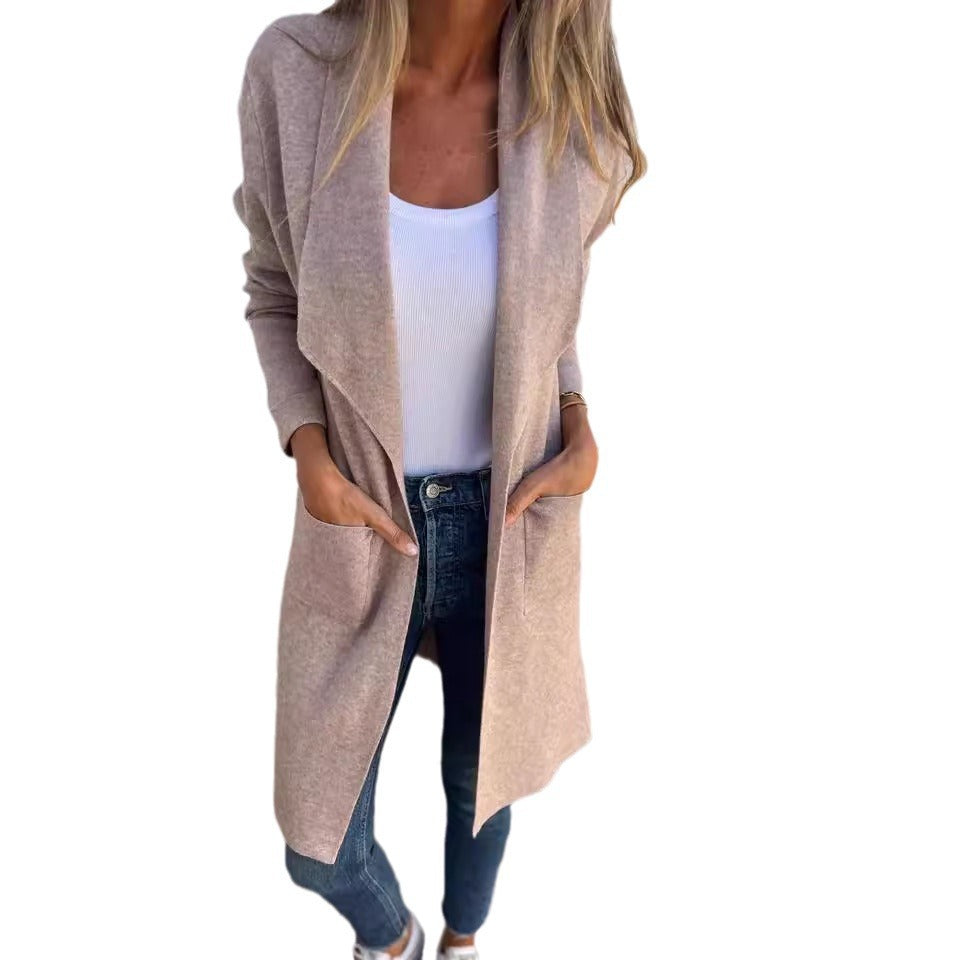 Beautiful Popular Mid-length Knitted Thin Woolen Coats