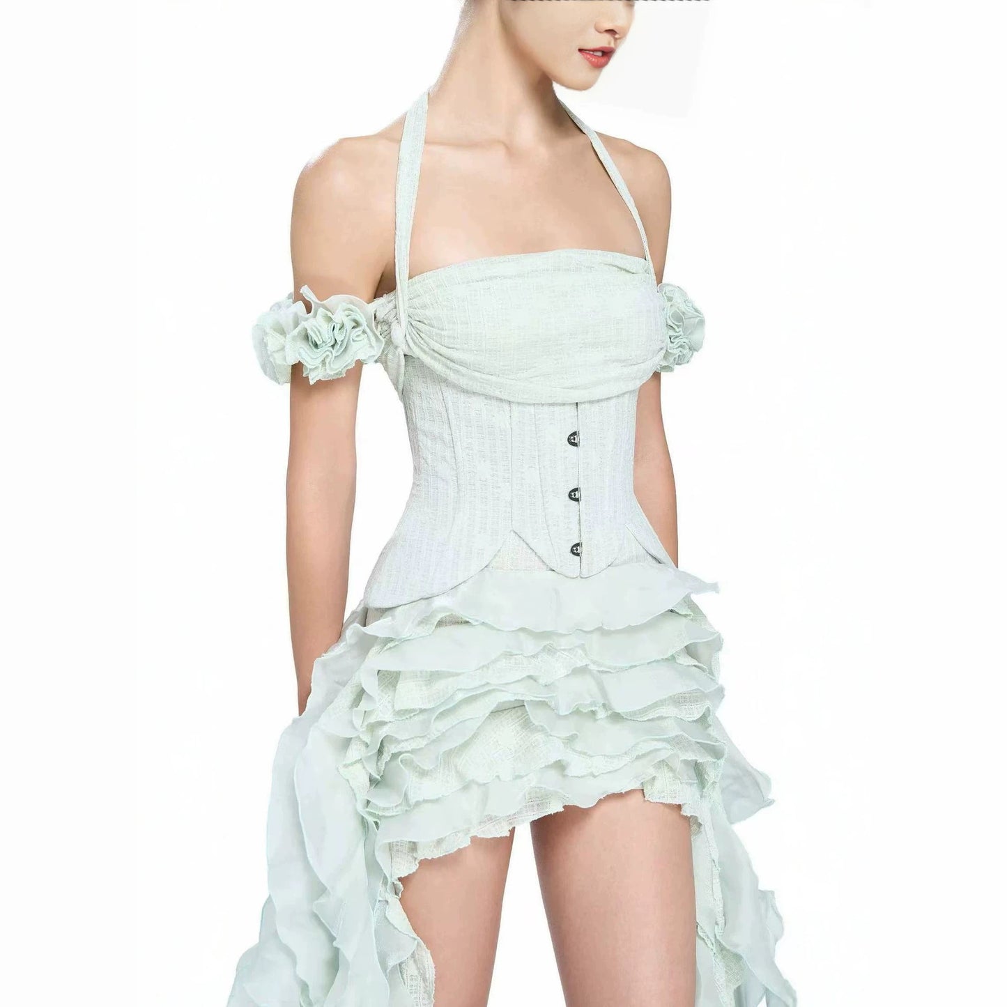 Light Luxury High-grade Irregular Tassel Solid Color Backless Dress