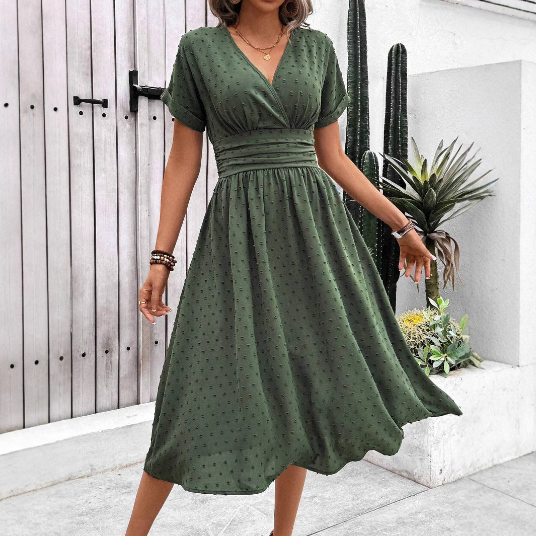 Women's Summer Fashion Medium Fur Ball Elegant Dress