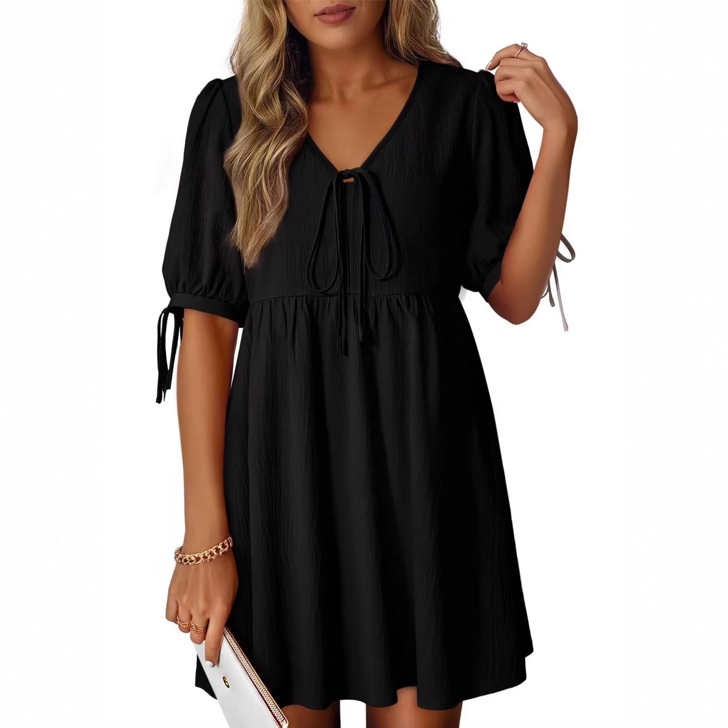 Beautiful Women's Fashion Loose Puff Sleeve Dress