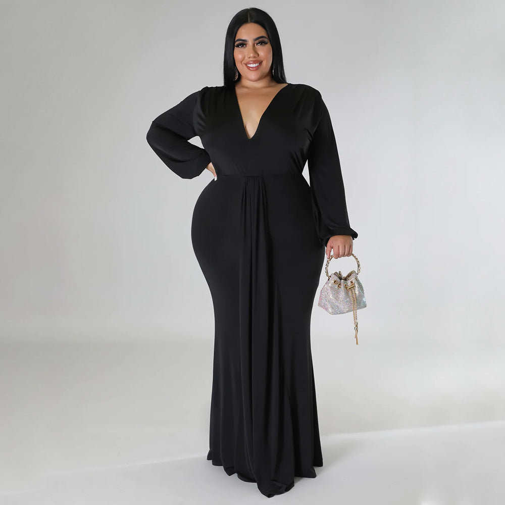 Women's Autumn Fashion Sexy Nightclub Dress Irregular Plus Size