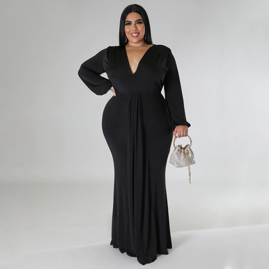 Women's Autumn Fashion Sexy Nightclub Dress Irregular Plus Size