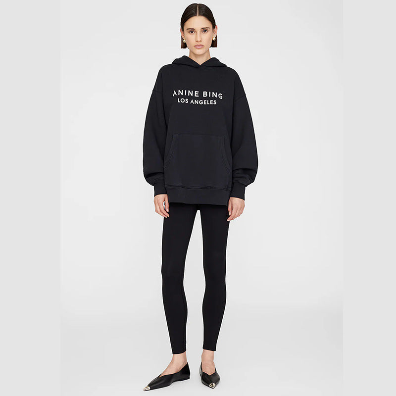 Women's Niche Classic Letter Printing Enzyme Wash Fried Color Distressed Sweaters