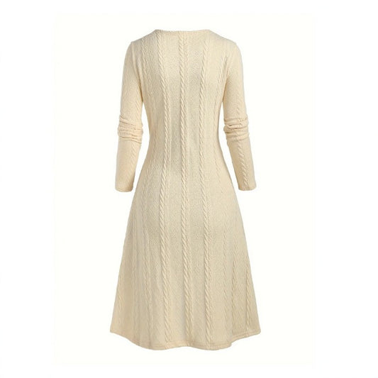Women's A- Line Bow Dress Knee-length Long Dresses
