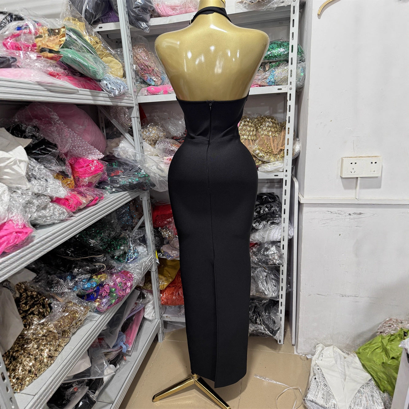 Women's Sexy Rhombus Ultra Low Collar Backless Dresses