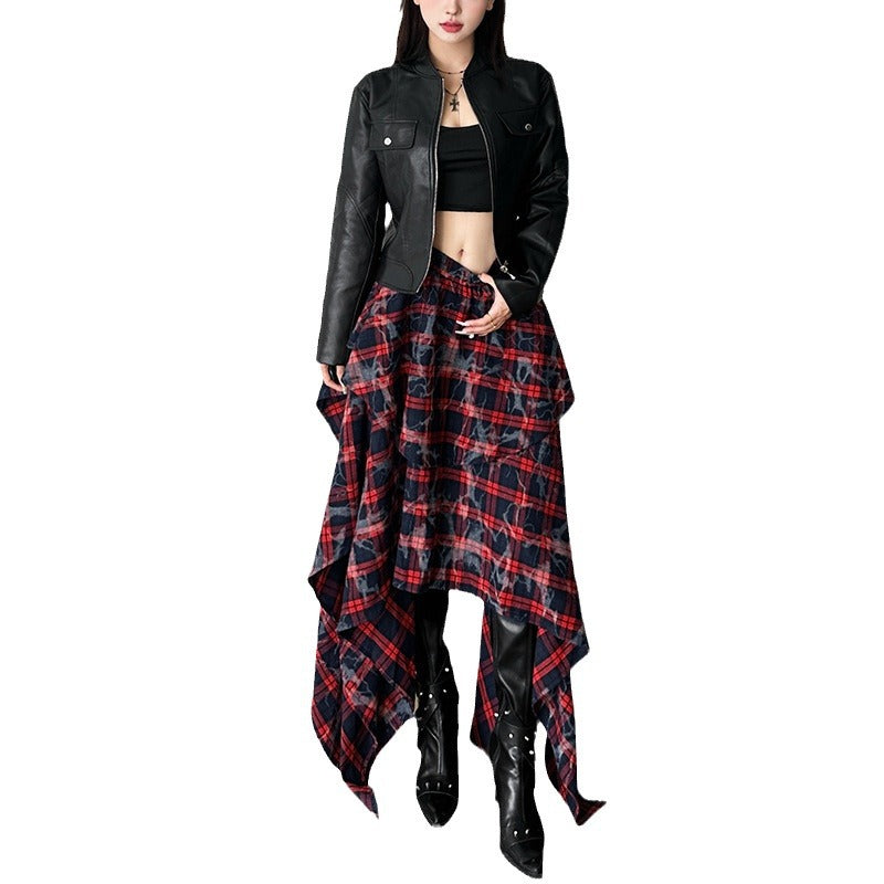 Women's Autumn Elegant Zipper Pocket Design Irregular Jackets