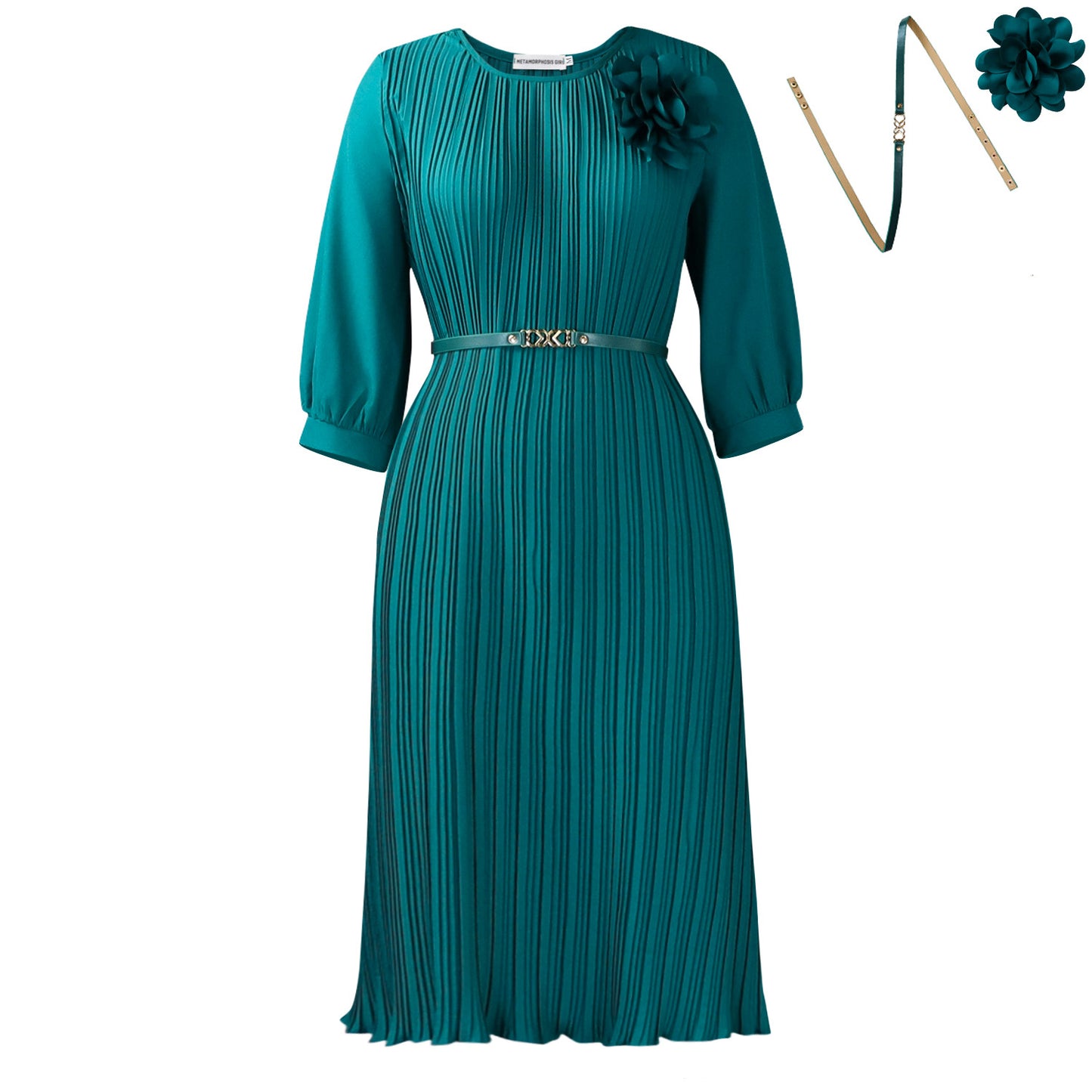 Women's Solid Color High Waist Ruffles Sheath Pencil Dress
