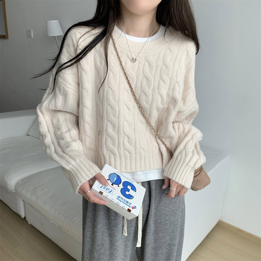 Women's Round Neck Inner Wear Lazy Soft Women's Sweater