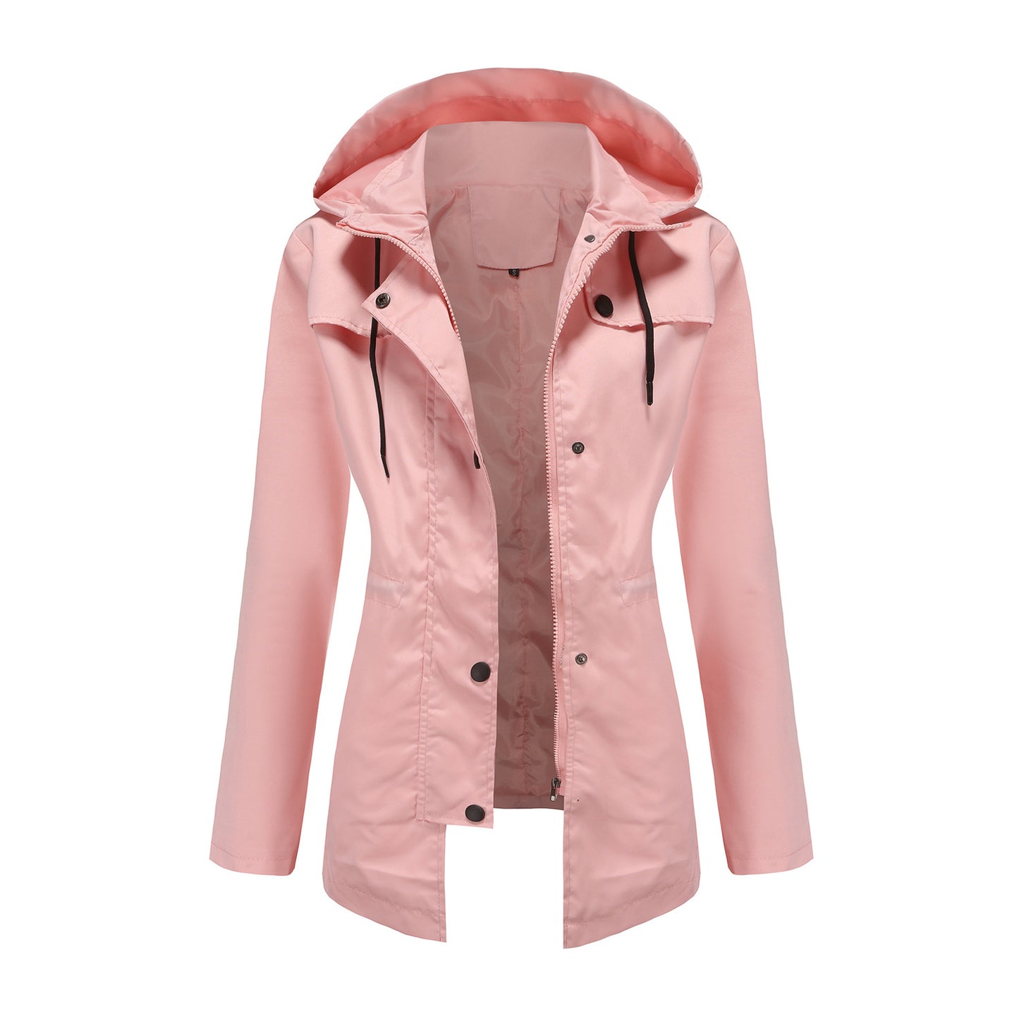 Women's Trench European Mid-length Hooded Outdoor Raincoat Coats