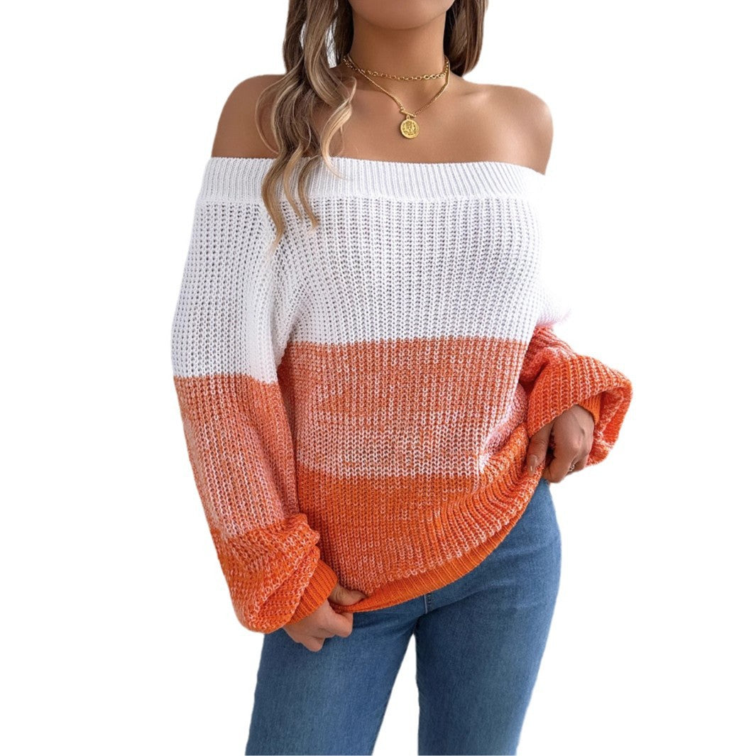 Women's Casual Multicolor Lantern Sleeve Pullover Clothing