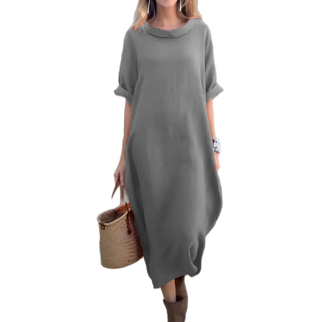 Women's Loose Round Neck Half Sleeve Large Plus Size