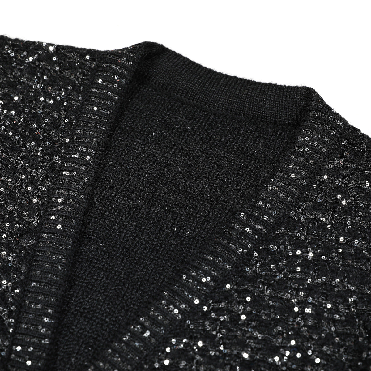 High Quality Sequined Knitted Long Sleeve Knitwear