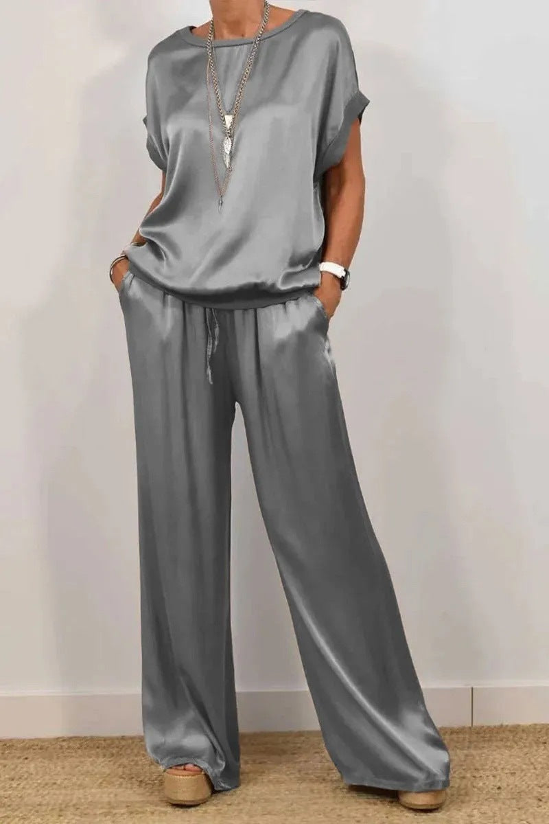 Unique Trendy Loose Shirt Wide Leg Pants