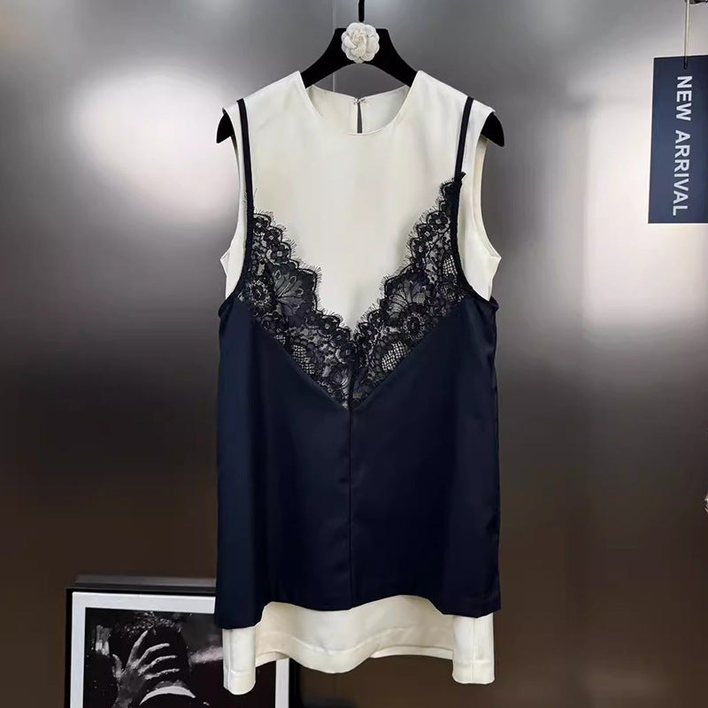 Women's Summer Sleeveless Lace Sexy Slim Fit Slimming Dresses