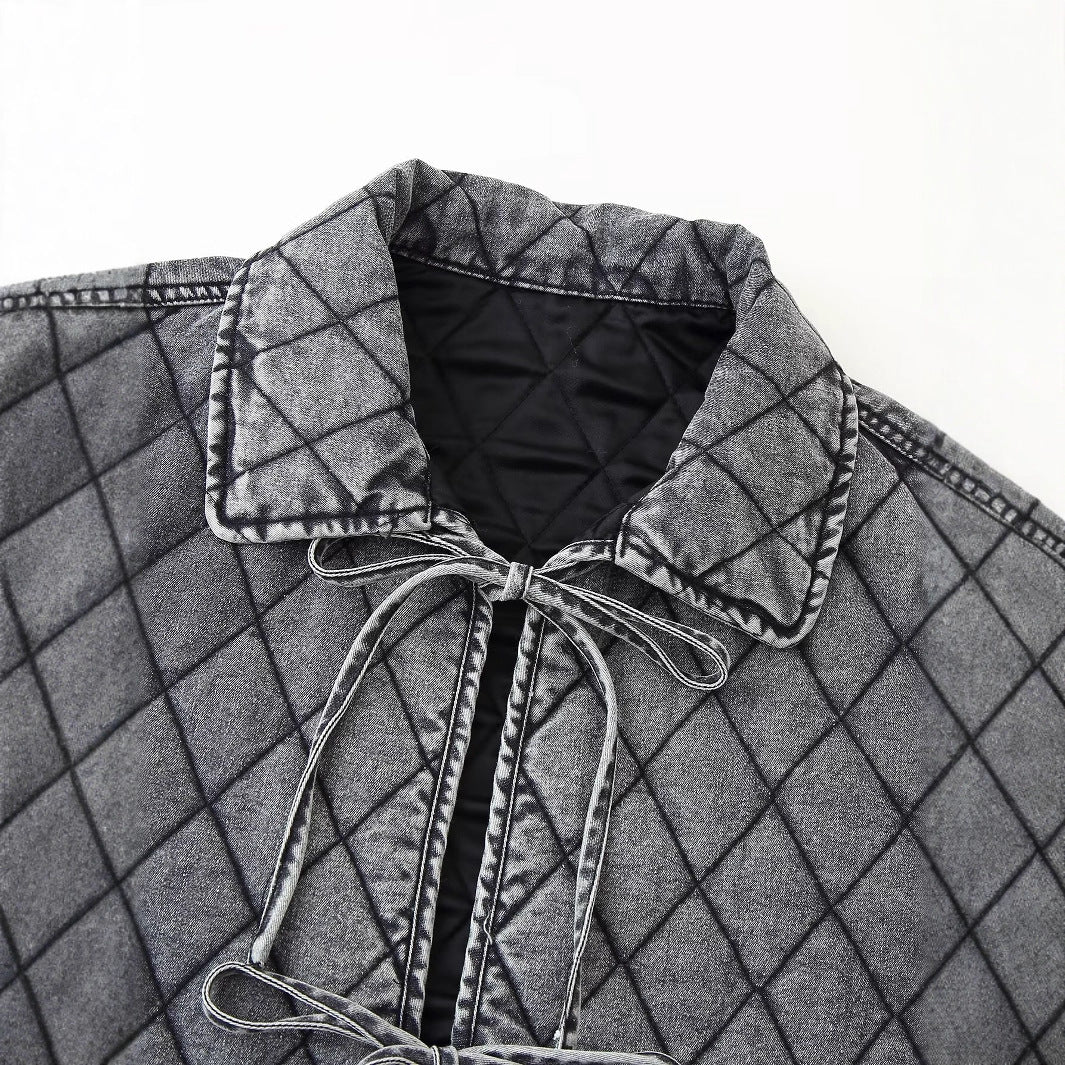 Casual Versatile Summer Quilted Washed Denim Jackets
