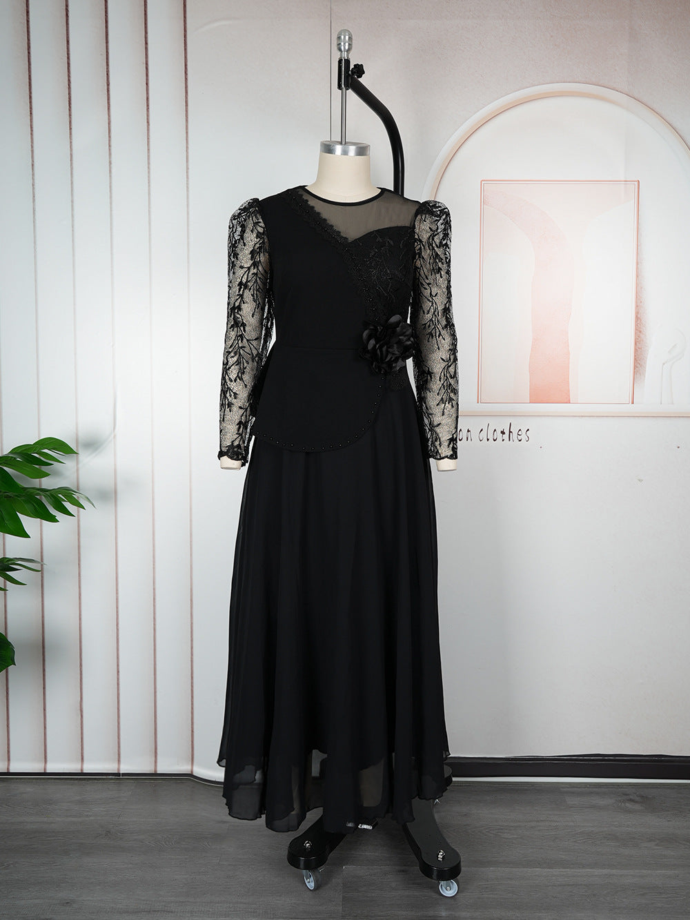 Women's Fashion Lace Dress African Wear Mesh Dresses