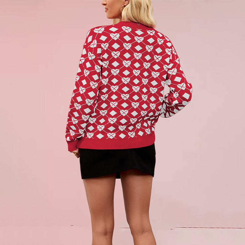 Love Valentine's Day Round Neck Pullover Sweaters
