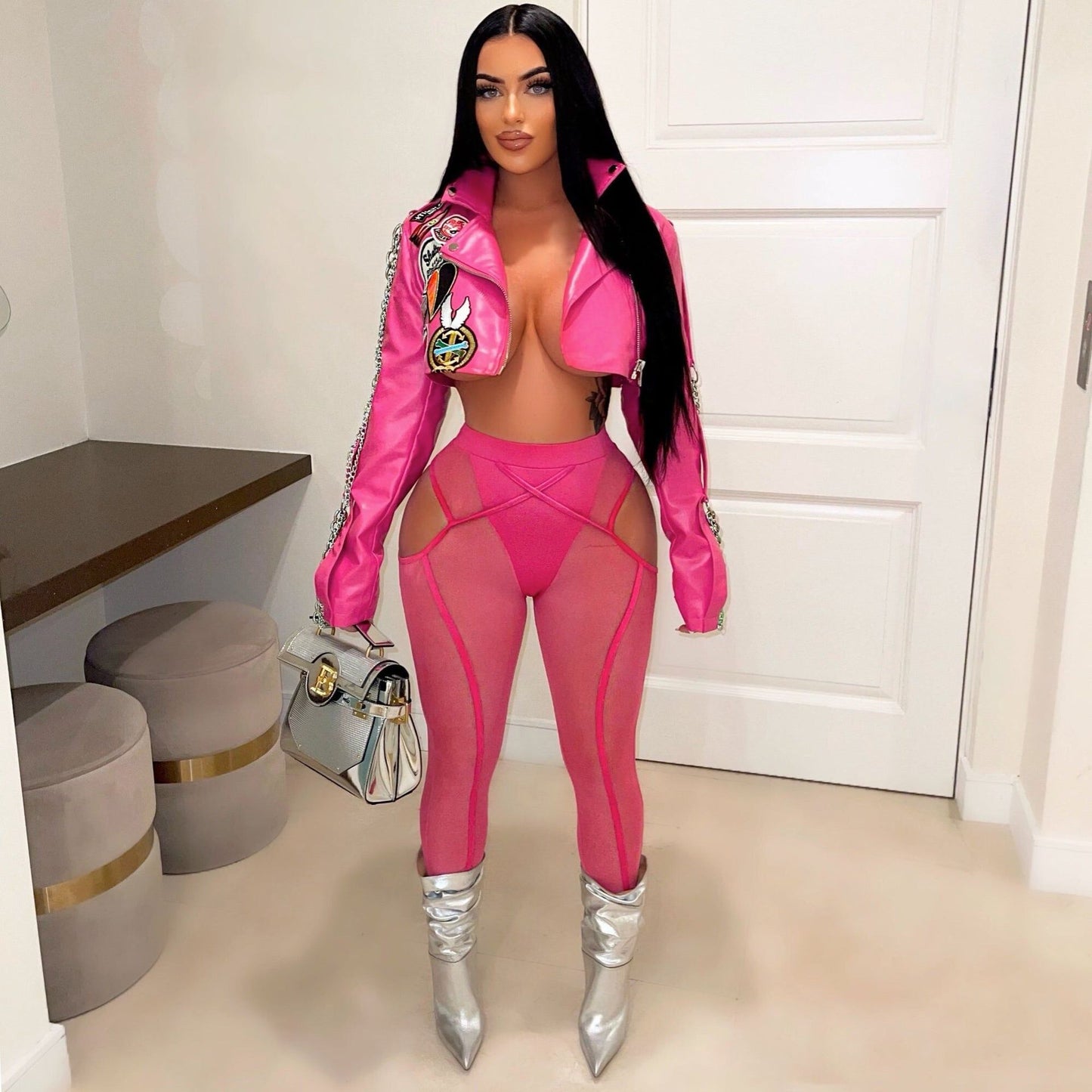 Unique Hipster Locomotive Hot Embroidered Leather Jackets