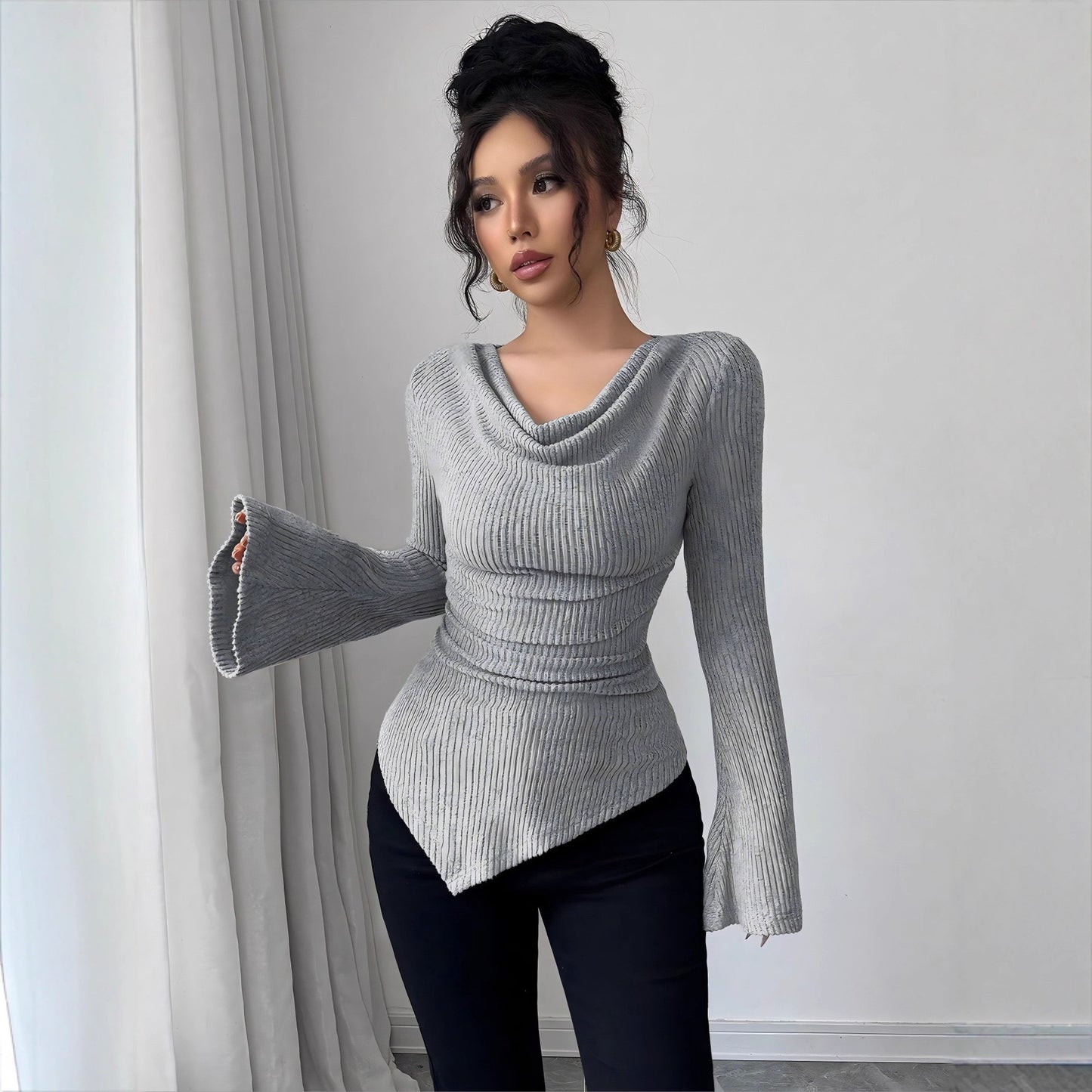 Women's Ribbing Bottoming Slim Knit Long-sleeved Commuter Women's Sweater
