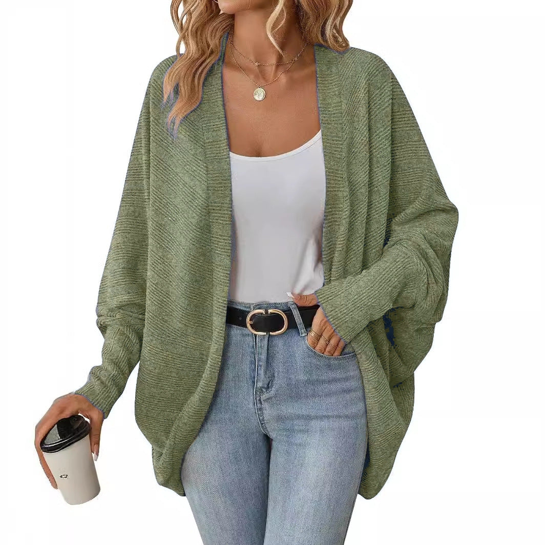 Versatile Women's Knitted Solid Color Mid-length Women's Sweater