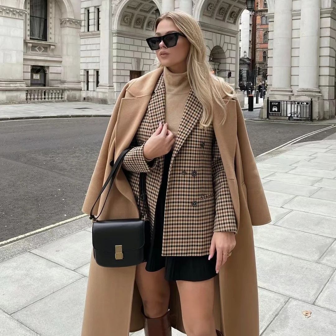 Women's Trendy Beautiful Plaid Double-breasted Autumn Blazers