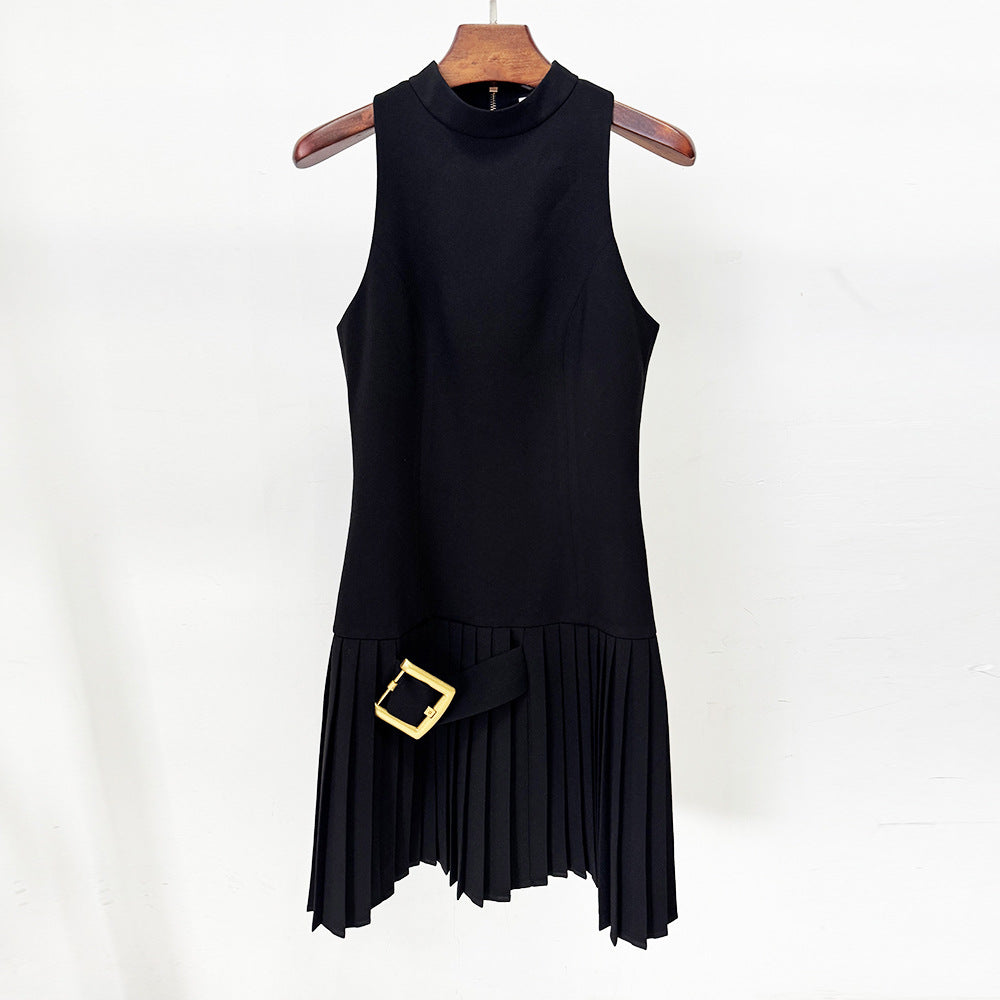 Popular Beautiful Slouchy Fashionable Pleated Sleeveless Dress