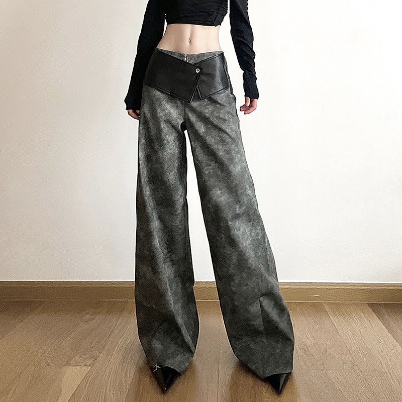 Women's Street Fashion High Waist Loose Wide Pants