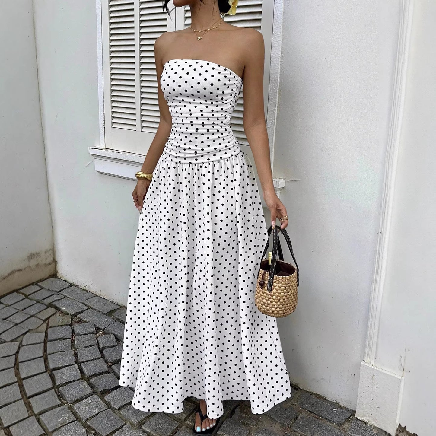 Sexy Polka Dot Elegant Waist Slimming Dress