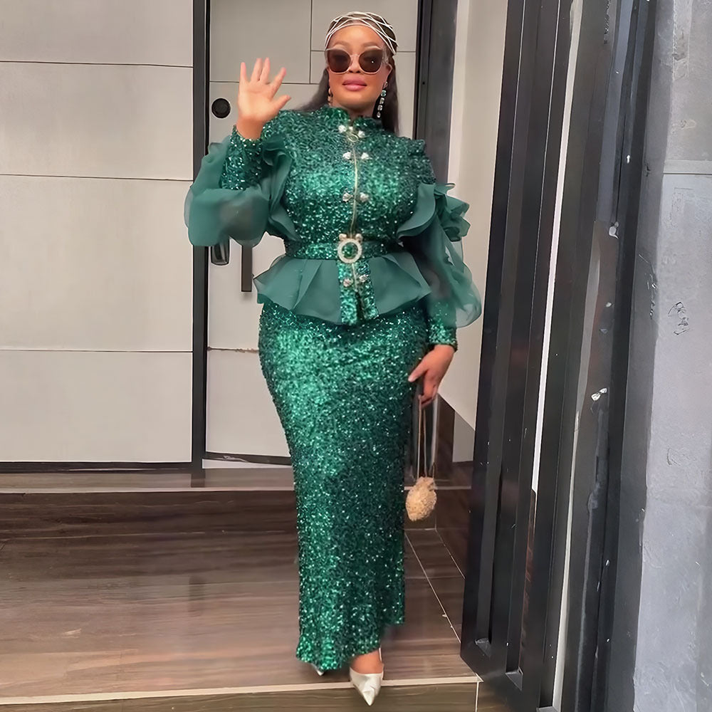 Women's Dress African Wear High Waist Two-piece Dresses