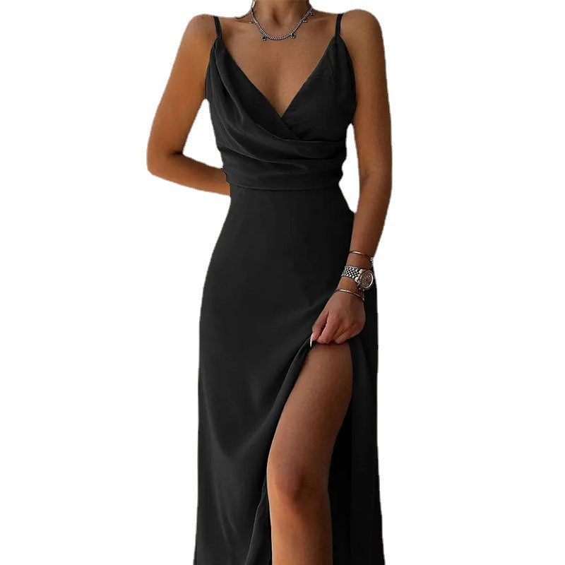 Women's Summer Brace Split Print Dress Dresses